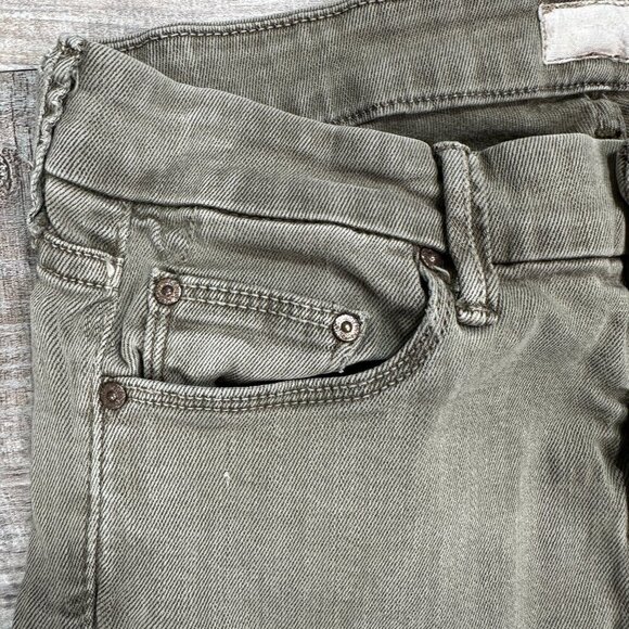 Mother Women's Size 26 x 29" The Looker Pop Skinny Jeans Green/Gray Low Rise - Picture 5 of 14